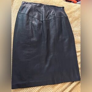 Leather Black Skirt.  100% leather